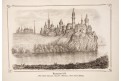 Praha Vy&scaron;ehrad, litografie (1850)