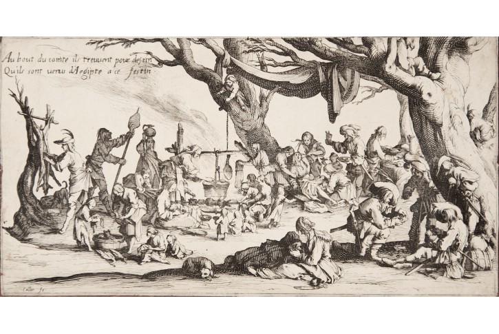 Callot Jaques : Tábor cikánů, mědiryt 1621