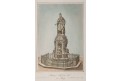 Praha pomn&iacute;k Karla IV., kolor. litografie, (1860)