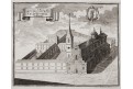 Praha kl&aacute;&scaron;ter sv. Tom&aacute;&scaron;e, H&ouml;gmayr, mědiryt, 1712