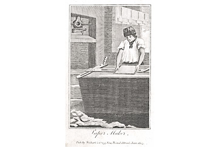 Papír výroba, mědiryt, 1803