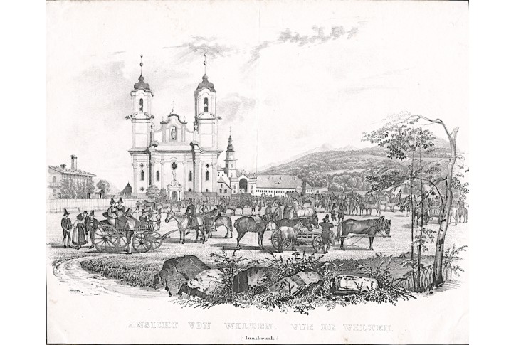 Insbruck Wilten, Wagner,  litografie ,1835