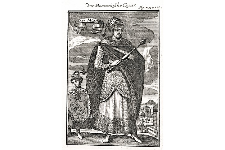 Rusko car, Mallet, mědiryt, 1719