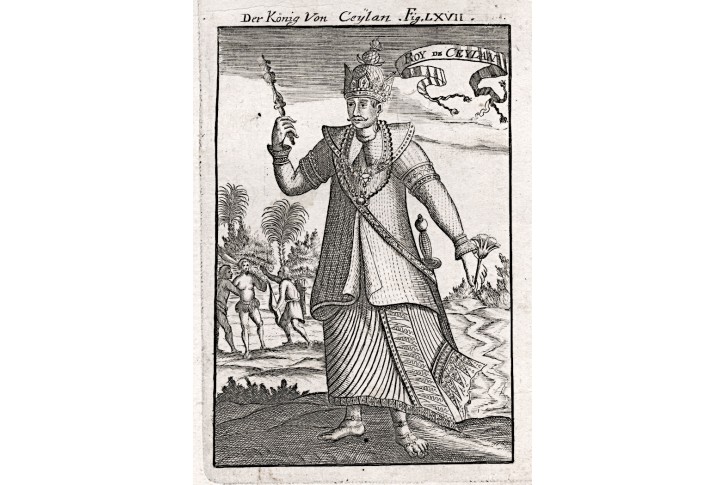 Ceylon král, Mallet, mědiryt, 1719
