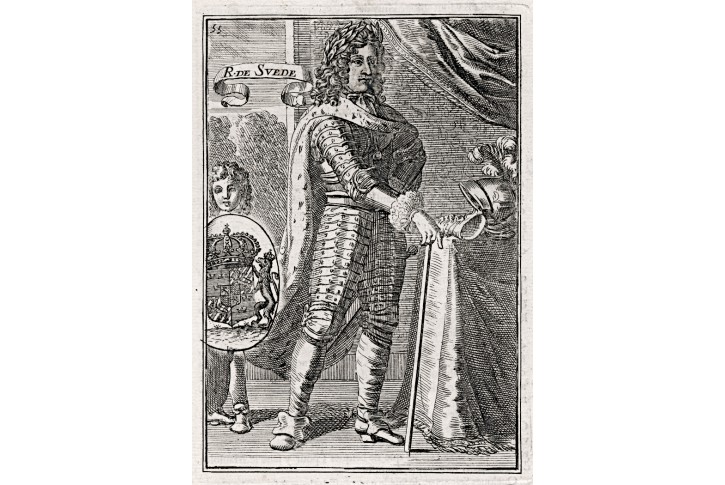 Švédsko král , Mallet, mědiryt, 1719