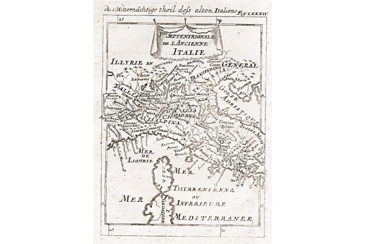 Italie sever , Mallet, mědiryt, 1719