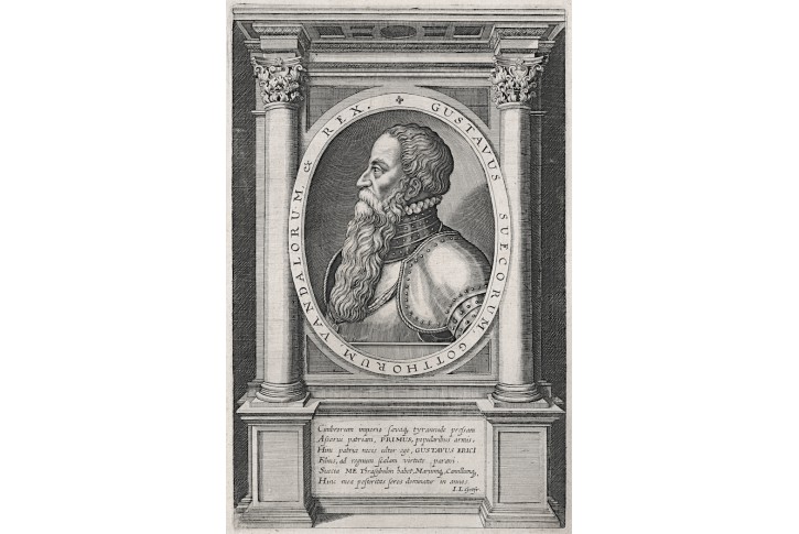 Gustav I. Eriksson Wasa., mědiryt, 1632