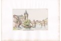 Praha Malostranská věž, kolor. litografie, (1850)