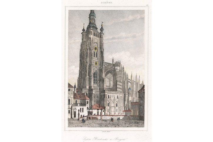 Praha Chrám sv. Víta, Le Bas, kolor. ocelo. 1842