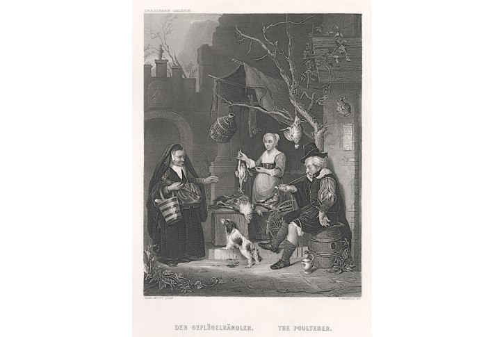 Prodavač drůbeže, Payne, oceloryt, 1860