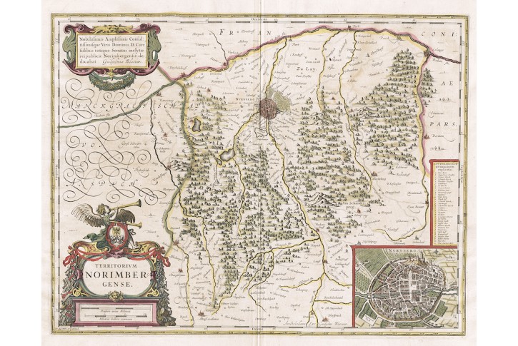 Blaeu :  Norimbergense, kolor. mědiryt, 1635