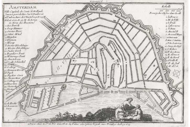 Amsterdam,. de Fer, mědiryt, 1693