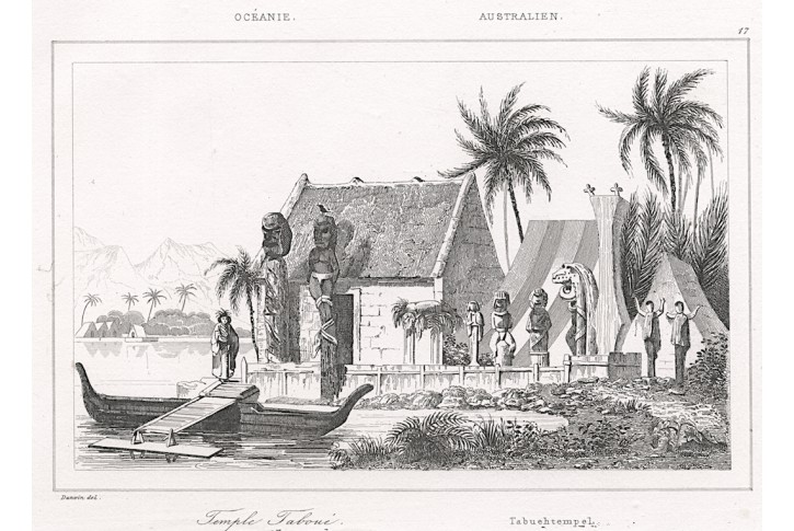 Oceanie chrám, Rienzi, oceloryt,1836