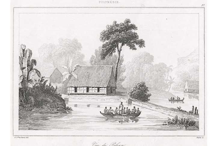 Peliou Micronesia (Oceania), Rienzi, oceloryt,1836