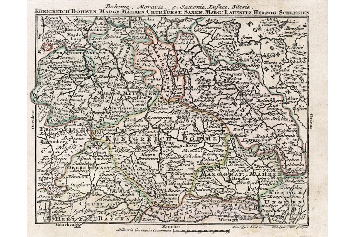 Lobeck, Königreich Böhmen, kolor. mědiryt,1762