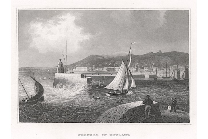 Swansea , Meyer, oceloryt, 1850