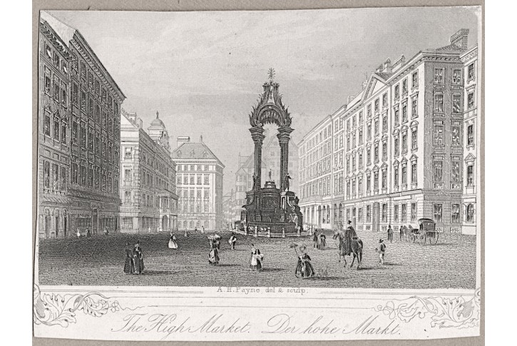 Wien Hohe Markt , Payne, oceloryt, (1860)