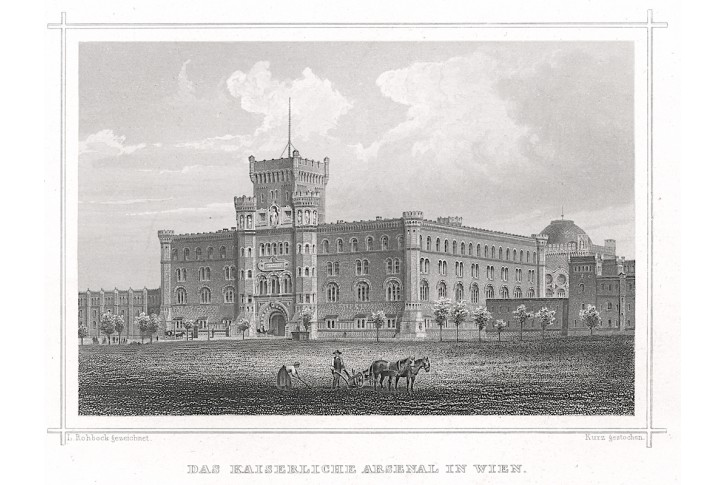 Wien Kommandogebäude,Ruthner, oceloryt 1871