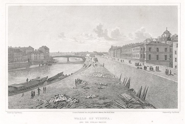Wien Schlag - Brücke, oceloryt 1823