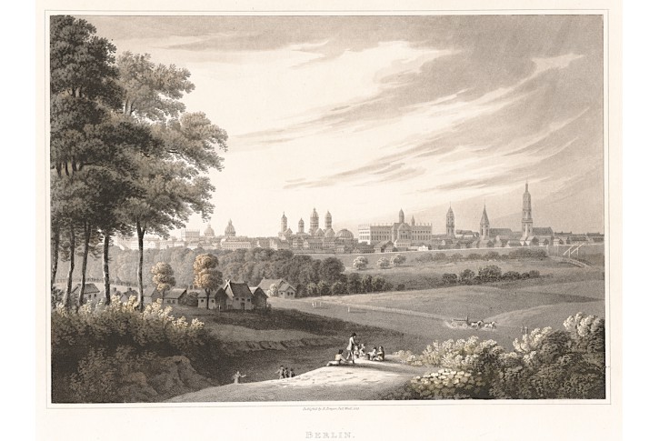 Berlin, barevná akvatinta, R. Bowyer 1815