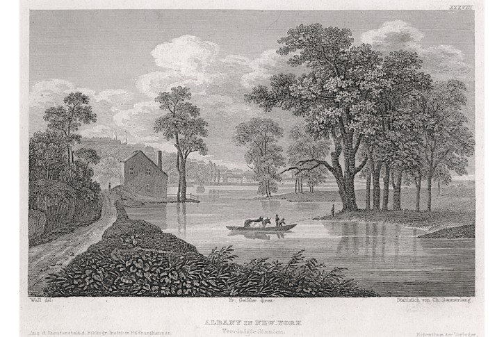 Albany in New York, Meyer, oceloryt, 1850