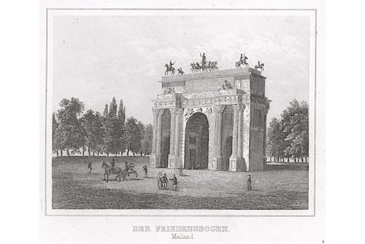 Milan Arco della Pace, Kleine Uni, oceloryt, 1844