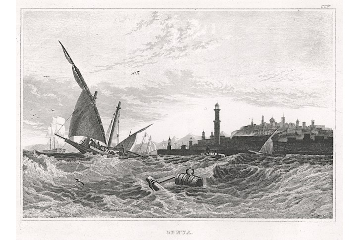 Genua , Meyer, oceloryt, 1850