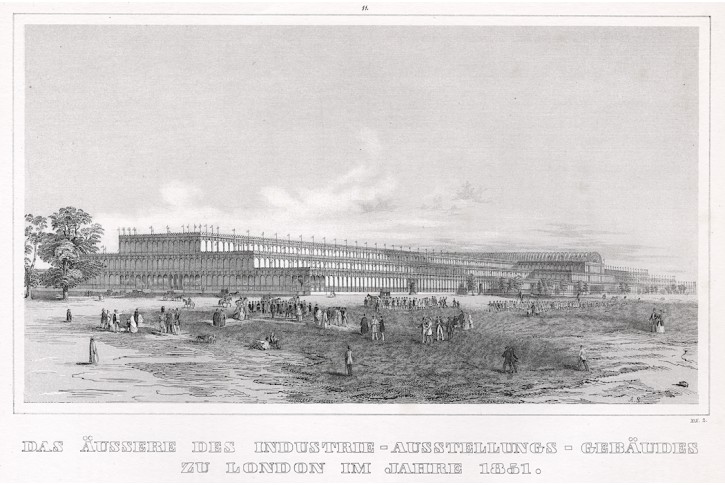 London Kristallpalast,  litografie, 1851