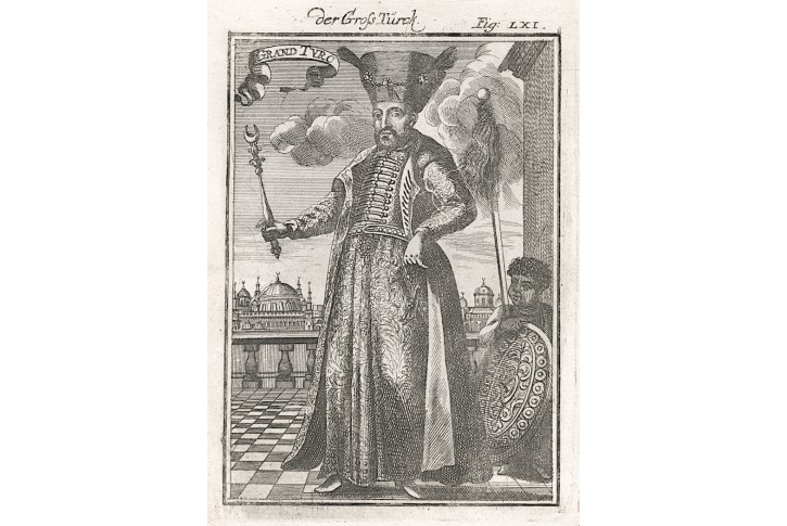 Sultán Sulejman I., Mallet, mědiryt, 1719