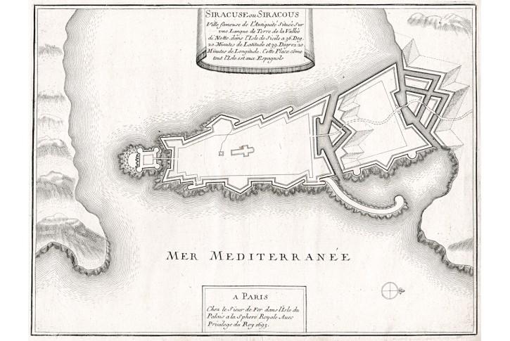 Syracuse,. de Fer, mědiryt, 1693