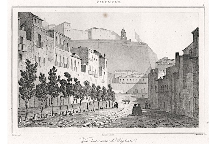 Cagliari Sardinie, Le Bas, oceloryt 1840