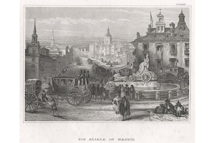 Madrid Alcala , Meyer, oceloryt, 1840