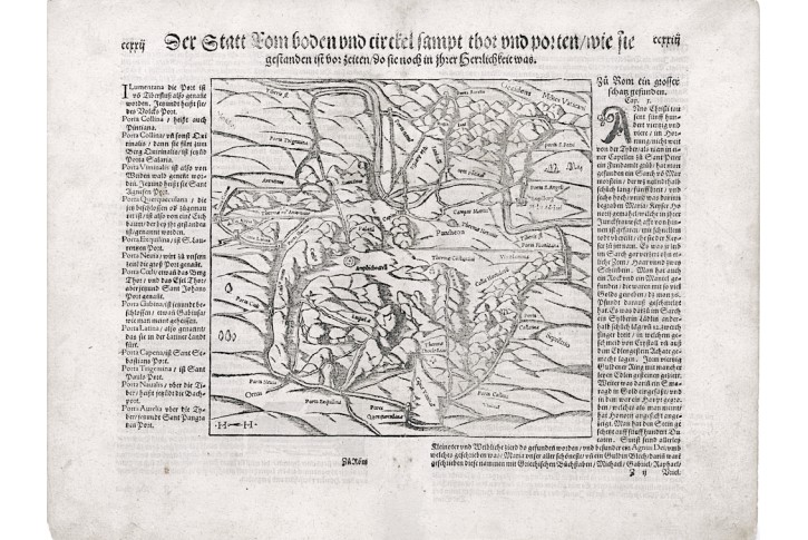 Roma plán.  Münster S., dřevořez ,1578