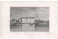 Amsterdam přístav, Lange, oceloryt, (1860)
