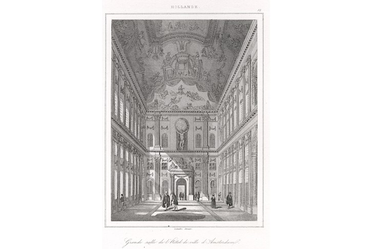 Amsterdam radnice, Le Bas, oceloryt, (1840)