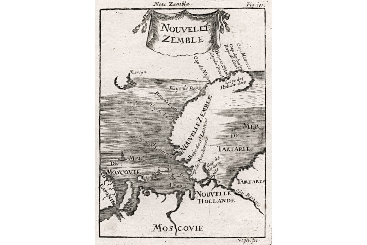 Novaja Zemlja, Mallet, mědiryt, 1719