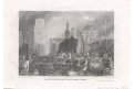 Rotterdam rybí trh , Legay, oceloryt, (1850)