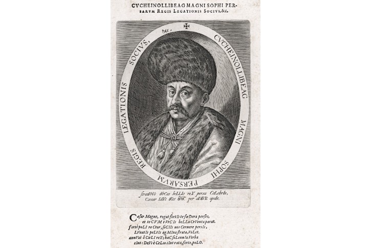 Husain Ali Beg., mědiryt, (1620)