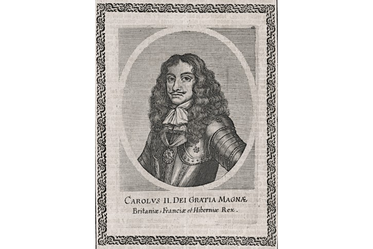 Karel II.., Merian,  mědiryt 17 stol