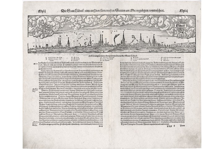 Lübeck, S. Münster, dřevořez, (1580)