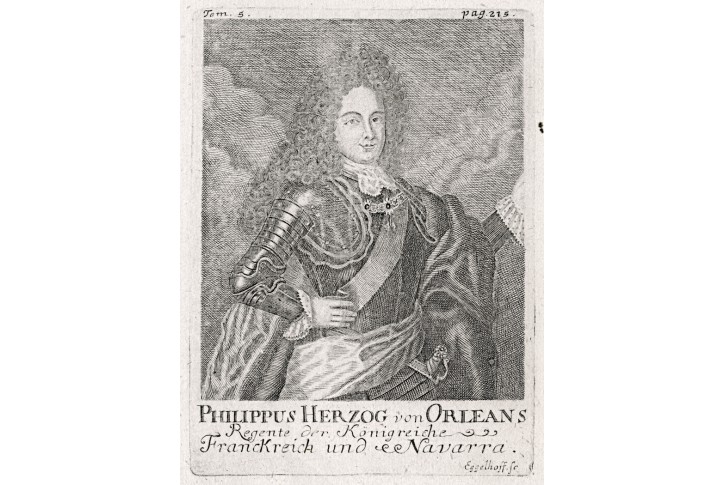 Filip II. Orléanský, mědiryt , (1750)