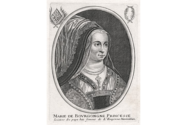 Marie de Bourgogne, mědiryt , 17. stol.