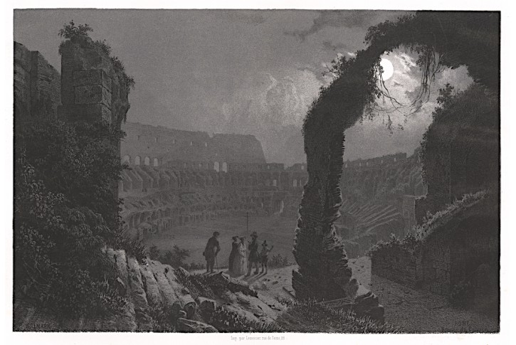 Roma Colosseum, Billmark, litografie, 1860