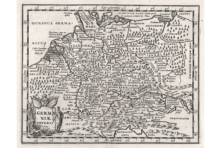 Cluver Ph. : Germania Veteris, mědiryt, 1683