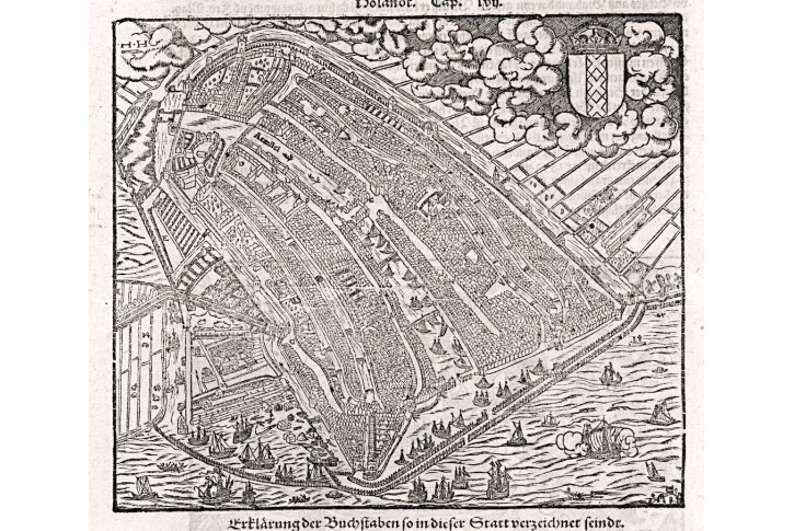 Münster S.: Amsterdam, dřevořez , 16 stol