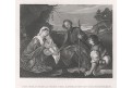 Klanění pastýřů  podle Tiziana, oceloryt, (1860)
