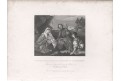 Klanění pastýřů  podle Tiziana, oceloryt, (1860)
