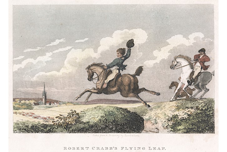 Kůň skok, Wheble, kolor. mědiryt, 1819