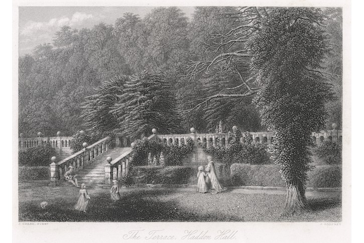 Haddon Hall, oceloryt, (1860)