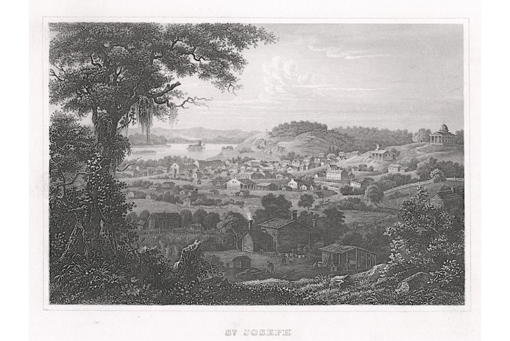 St. Joseph Missouri, Meyer, oceloryt, 1850